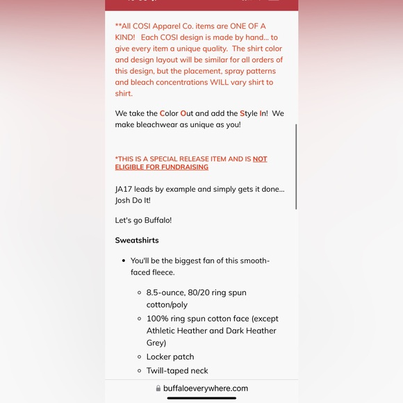 Buffalo Bills Josh Allen - Josh Do It crewneck
Size small
Brand new - Picture 8 of 8